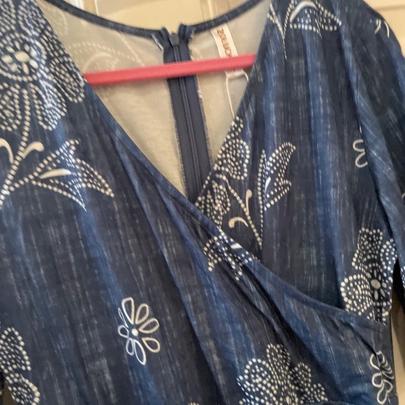 NWT Zolucky Blue White floral wide leg Jumper Boho beach festival summer S - Picture 4 of 14